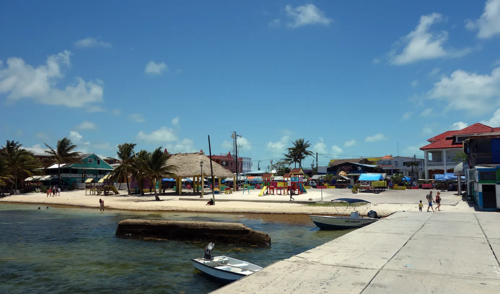 Downtown San Pedro on Ambergris Caye, photographed in July 2015