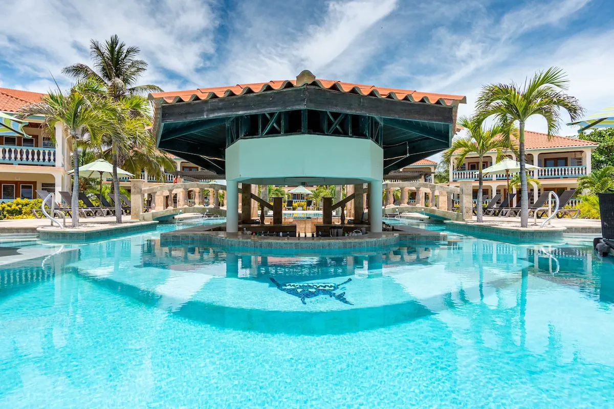 Pool area in the Belizean Shores Resort photo gallery
