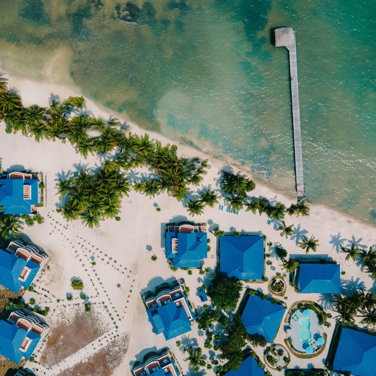Aerial property view in the Sapphire Beach Resort photo gallery